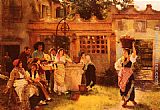 Henry Woods A Venetian Fan Seller painting
